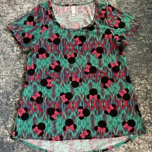 LulaRoe Minnie Mouse Top Short Sleeve Size Large NWOT